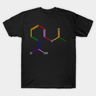 Aspirin Molecule Rainbow Chemistry T-Shirt